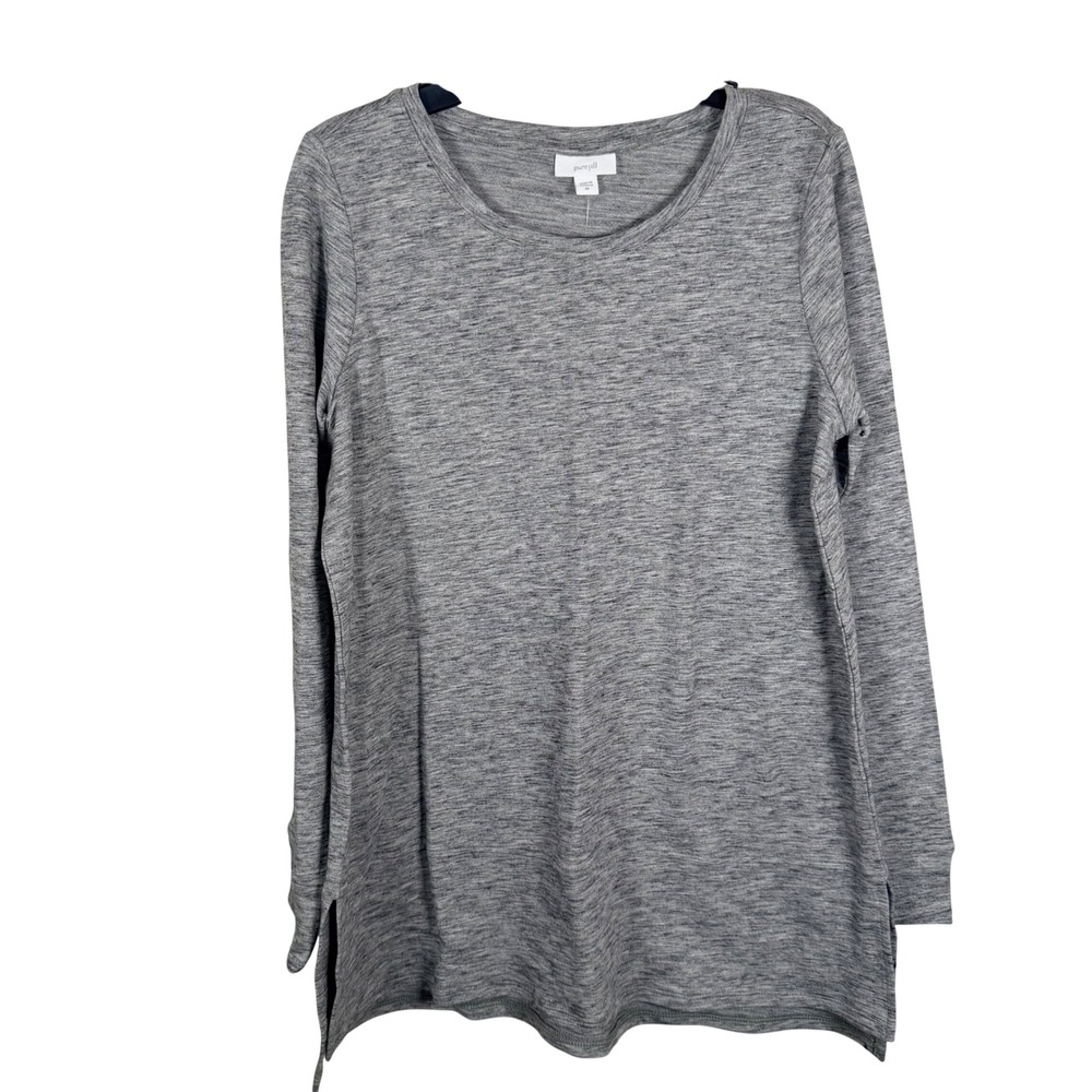 Pure Jill Womens Grey Pima Cotton Tencel Tunic Top XS basic capsule minimalist